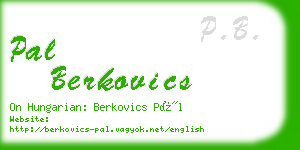 pal berkovics business card